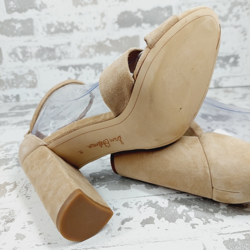 New Sam Edelman Yancy Nude Leather Ankle Strap Sandal X72 - Picture 9 of 12
